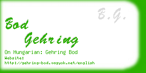 bod gehring business card